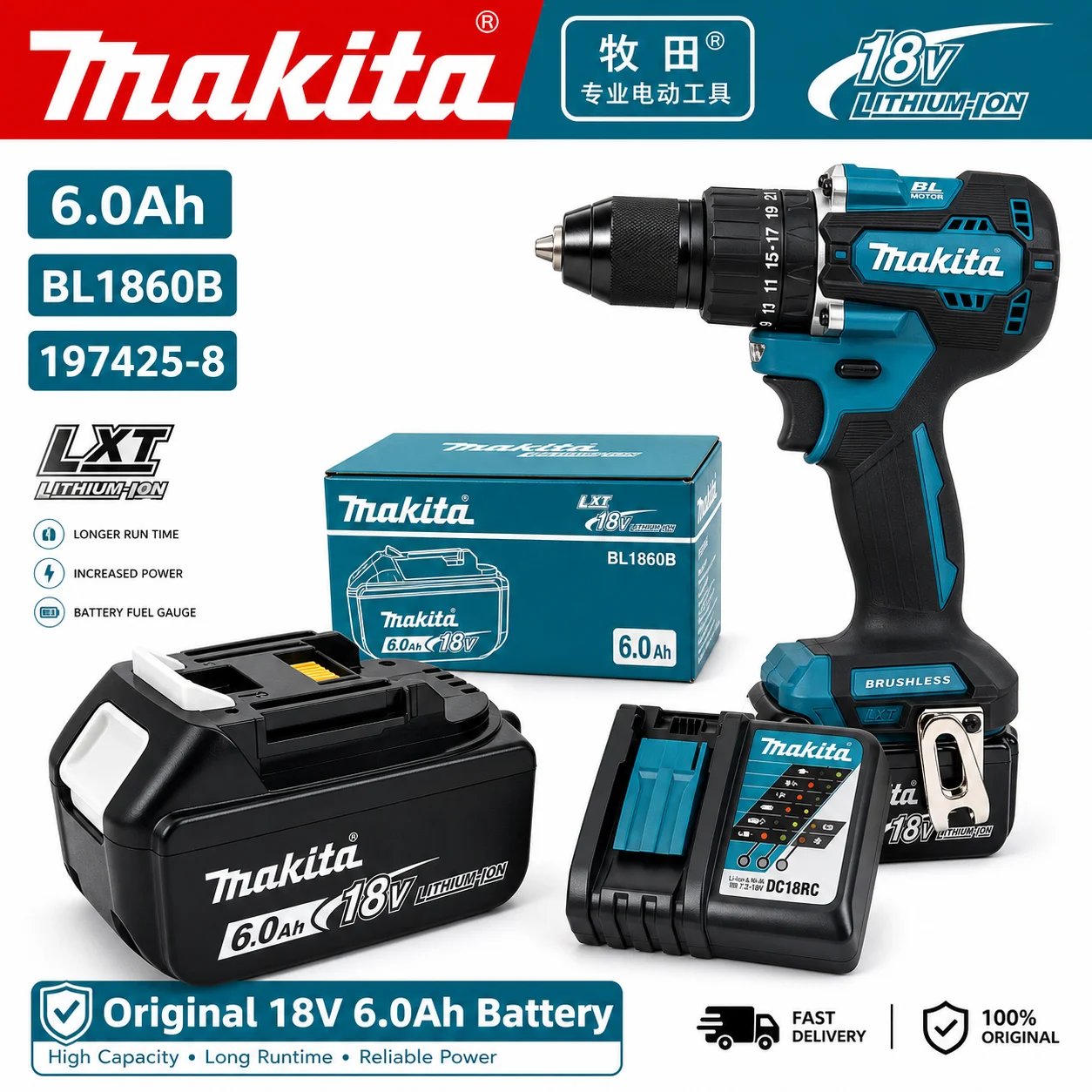 For Makita 14.4V 3.0Ah Recharg - Makita Drill Hp1640 review and price